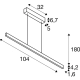 One Linear 100 Phase Up Down lampa wisząca czarna 24W 1280lm 2700K 3000K 1006185