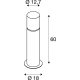 Rox Acryl 60 Pole lampa stojąca E27 IP44 stal nierdzewna 304 1001489