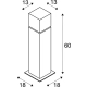 Square Pole 60 lampa stojąca E27 IP44 stal nierdzewna 1000345