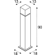 Square Pole 90 lampa stojąca E27 IP44 stal nierdzewna 1000346