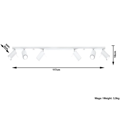 RING 4L listwa biała Sollux lighting