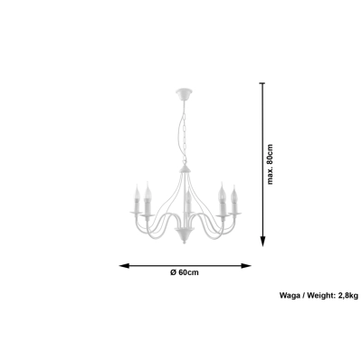 MINERWA 5 żyrandol SL.0214 White Sollux lighting