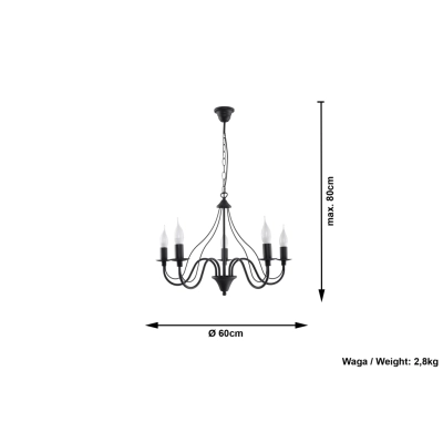 MINERWA 5 żyrandol SL.0218 Black Sollux lighting