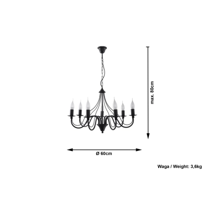 MINERWA 7 żyrandol SL.0219 Black Sollux lighting