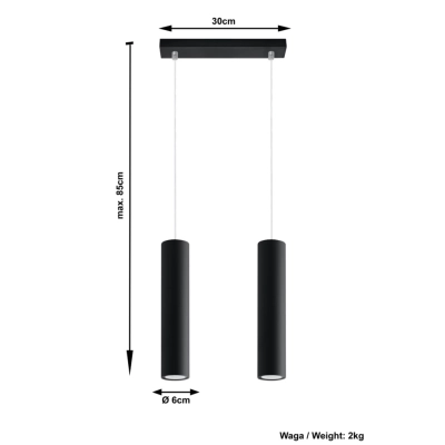 LAGOS 2 lampa wisząca czarna SL.0328 Sollux lighting