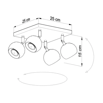 OCULARE 4 L White reflektorki plafon Sollux lighting