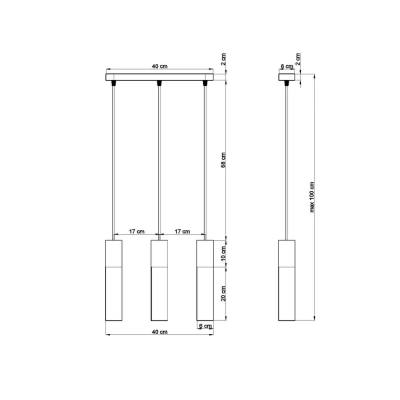 Pablo 3 lampa wisząca GU10 czarna SL.0634