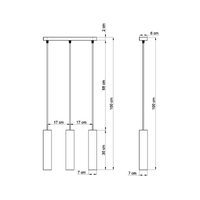 Luvo 3 lampa wisząca GU10 SL.0655