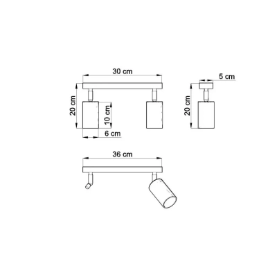 Berg 2 plafon GU10 naturalne drewno SL.0702