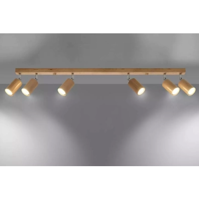 Sollux Berg 6 lampa sufitowa reflektorowa 6 x GU10 naturalne drewno SL.1043xGU10 naturalne drewno SL.1042