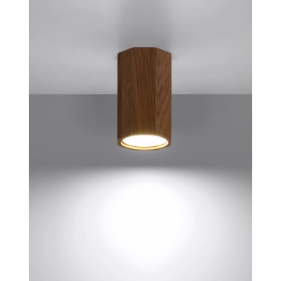 Zeke 10 cm lampa sufitowa drewniana GU10 dąb Sl.1033 Sollux