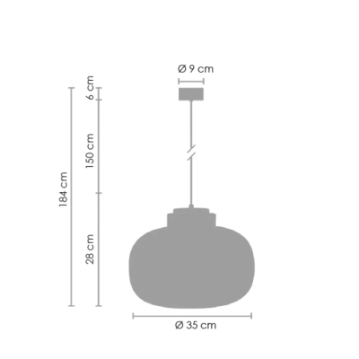 Boom lampa wisząca 35cm LED 12W 960lm 3000K bursztynowo-złota