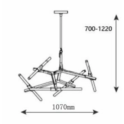 Sticks 10 lampa wisząca G9 czarna