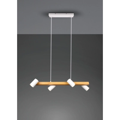 Marley lampa wisząca 4 x GU10 35 W biało - drewniana 312490431 TRIO Lighting