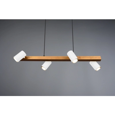 Marley lampa wisząca 4 x GU10 35 W biało - drewniana 312490431 TRIO Lighting