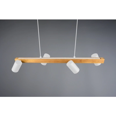 Marley lampa wisząca 4 x GU10 35 W biało - drewniana 312490431 TRIO Lighting