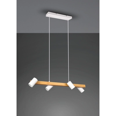 Marley lampa wisząca 4 x GU10 35 W biało - drewniana 312490431 TRIO Lighting