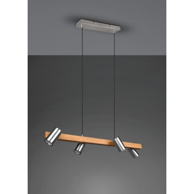 Marley lampa wisząca 4 x GU10 35 W nikiel - drewno 312490407 TRIO Lighting