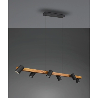 Marley lampa wisząca 6 x GU10 35 W czarno - drewniana 312490632 TRIO Lighting