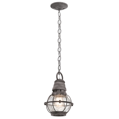 Bridge Point lampa wisząca 1xE27 IP44 stary cynk Elstead Lighting