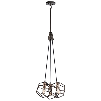 Rocklyn 3 lampa wisząca 3xE27 surowa stal Elstead Lighting