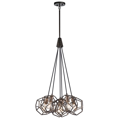 Rocklyn 6 lampa wisząca 6xE27 surowa stal Elstead Lighting