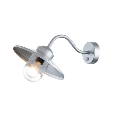 Klampenborg kinkiet E27 IP44 srebrny z czujnikiem ruchu Elstead Lighting