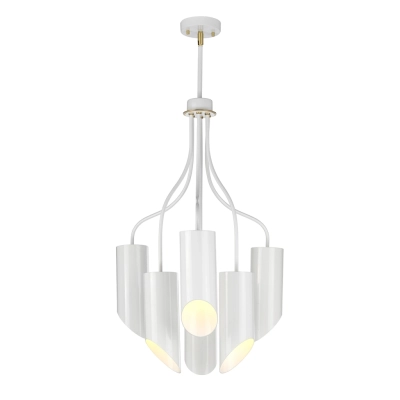 Quinto 6 lampa wisząca 6xE27 biały mosiądz Elstead Lighting