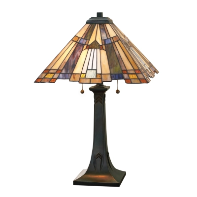 Inglenook lampka stołowa 2xE27 ciemny brąz Elstead Lighting