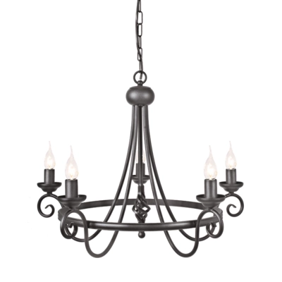 Harlech 5Lt Chandelier Black