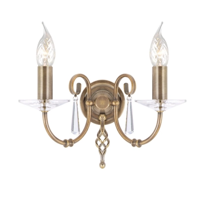 Aegean 2Lt Wall Light Aged Brass