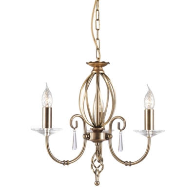 Aegean 3Lt Chandelier Aged Brass