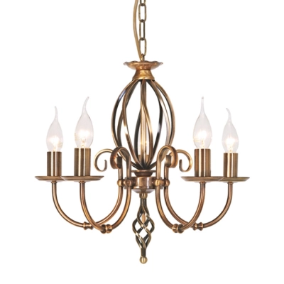 Artisan 5Lt Chandelier Aged Brass