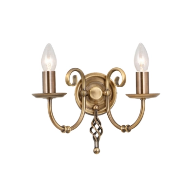 Artisan 2Lt Wall Light Aged Brass