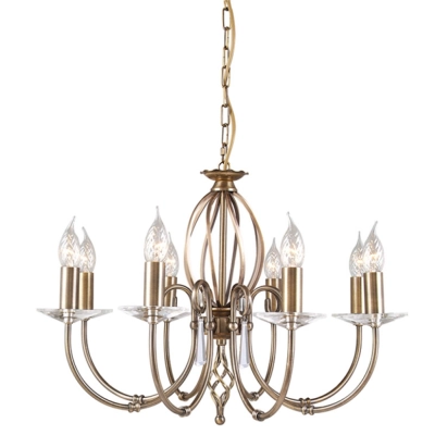 Aegean 8Lt Chandelier Aged Brass