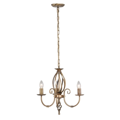 Artisan 3Lt Chandelier Aged Brass