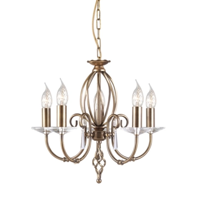 Aegean 5Lt Chandelier Aged Brass