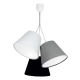 Selena lampa wisząca 3 x E27 abażur biały, szary i czarny
