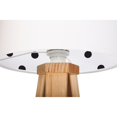 Lampa stołowa CZARNE GROCHY S natural wood Macodesign