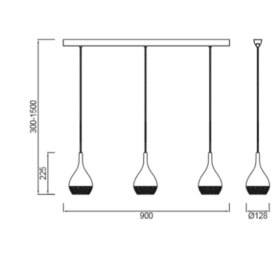 KHALIFA Line 3L lampa wisząca 5161 Mantra