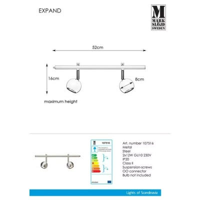 Expand lampa sufitowa GU10 107516 stal