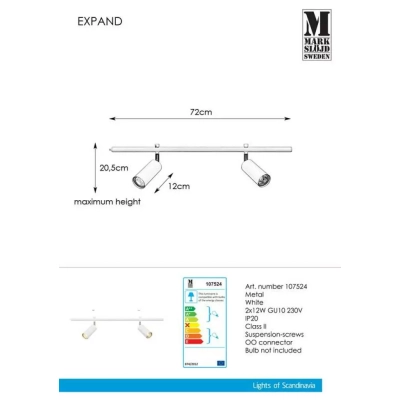 Expand lampa sufitowa GU10 107524 biała