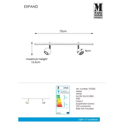 Expand lampa sufitowa GU10 107525 biała