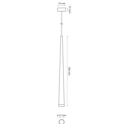 BOSA lampa wisząca LED 7W 305lm czarna