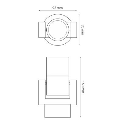 GRISA GU10 IP54 biały, czarny lub aluminium