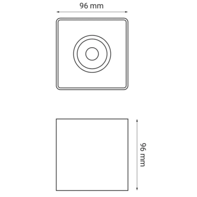 SENISE SQ oprawa sufitowa LED 11,4W 1288lm 3000K biała lub czarna