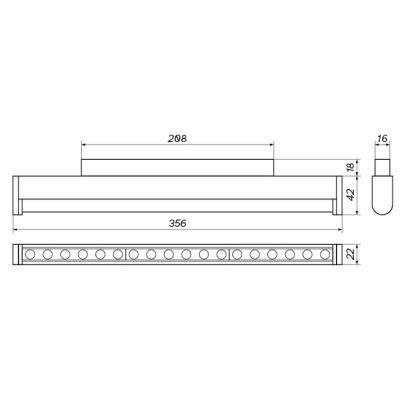 Oxyled Dots Wall Washer M do systemu Magnetic 48V 18W 1440lm kolor biały, czarny