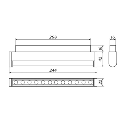 Oxyled Dots Wall Washer S do systemu Magnetic 48V 12W 960lm kolor biały, czarny