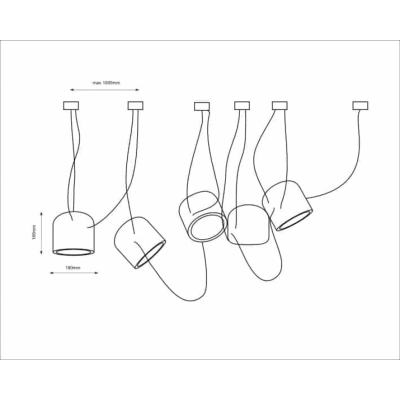 DOBO DOHAR lampa wisząca 5xE14 wymiary